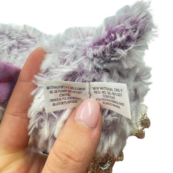 Ty Beanie Boo Retired NWT Moonlight the Owl 6" Tall Plush Stuffed Animal - Picture 6 of 7